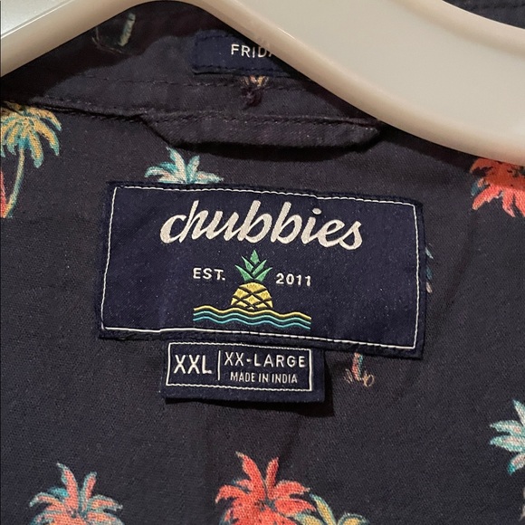 Chubbies Men's Dark Blue Tropical Print Shirt - Picture 2 of 4